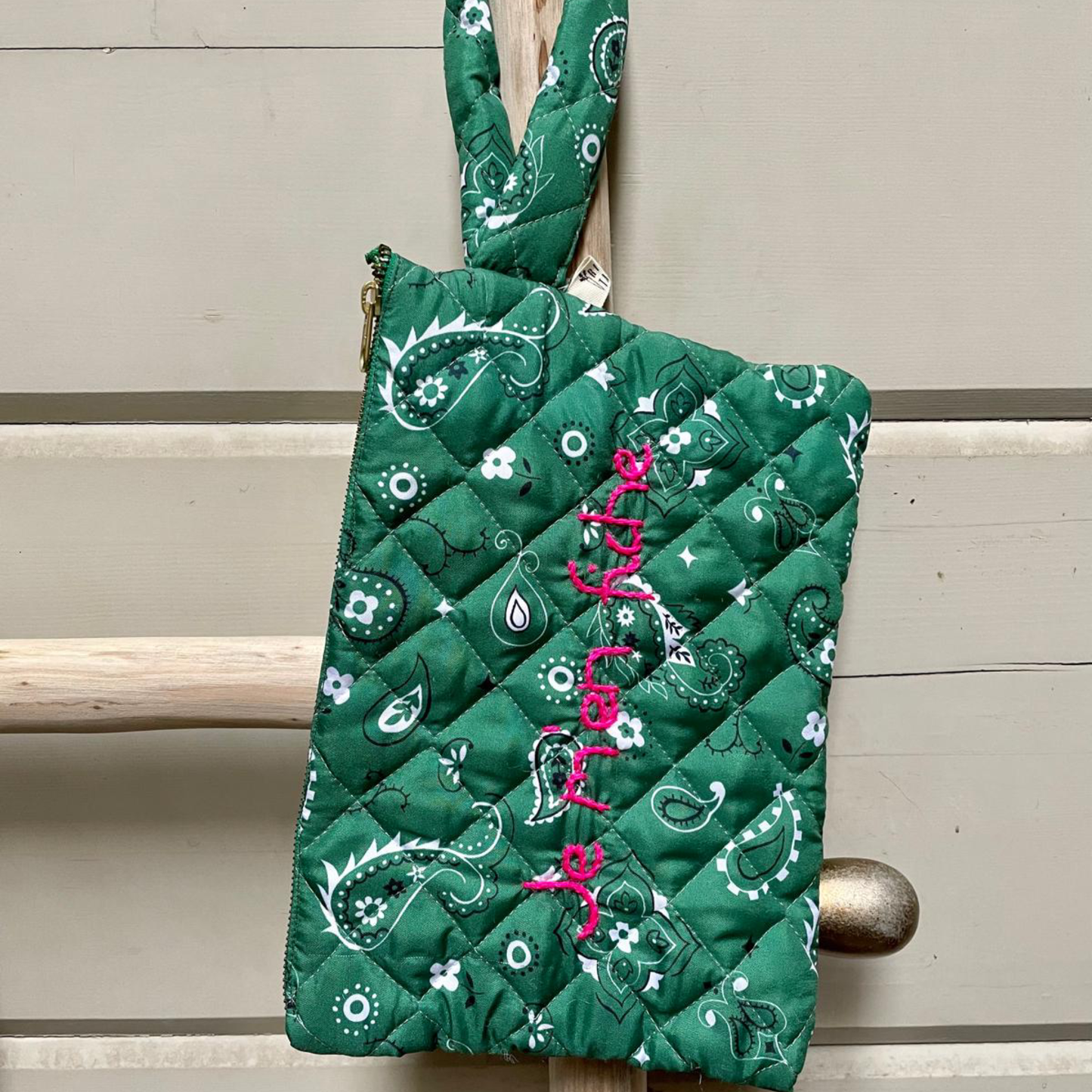 Pochette Matelassè "Oggi no" Bandana Verde