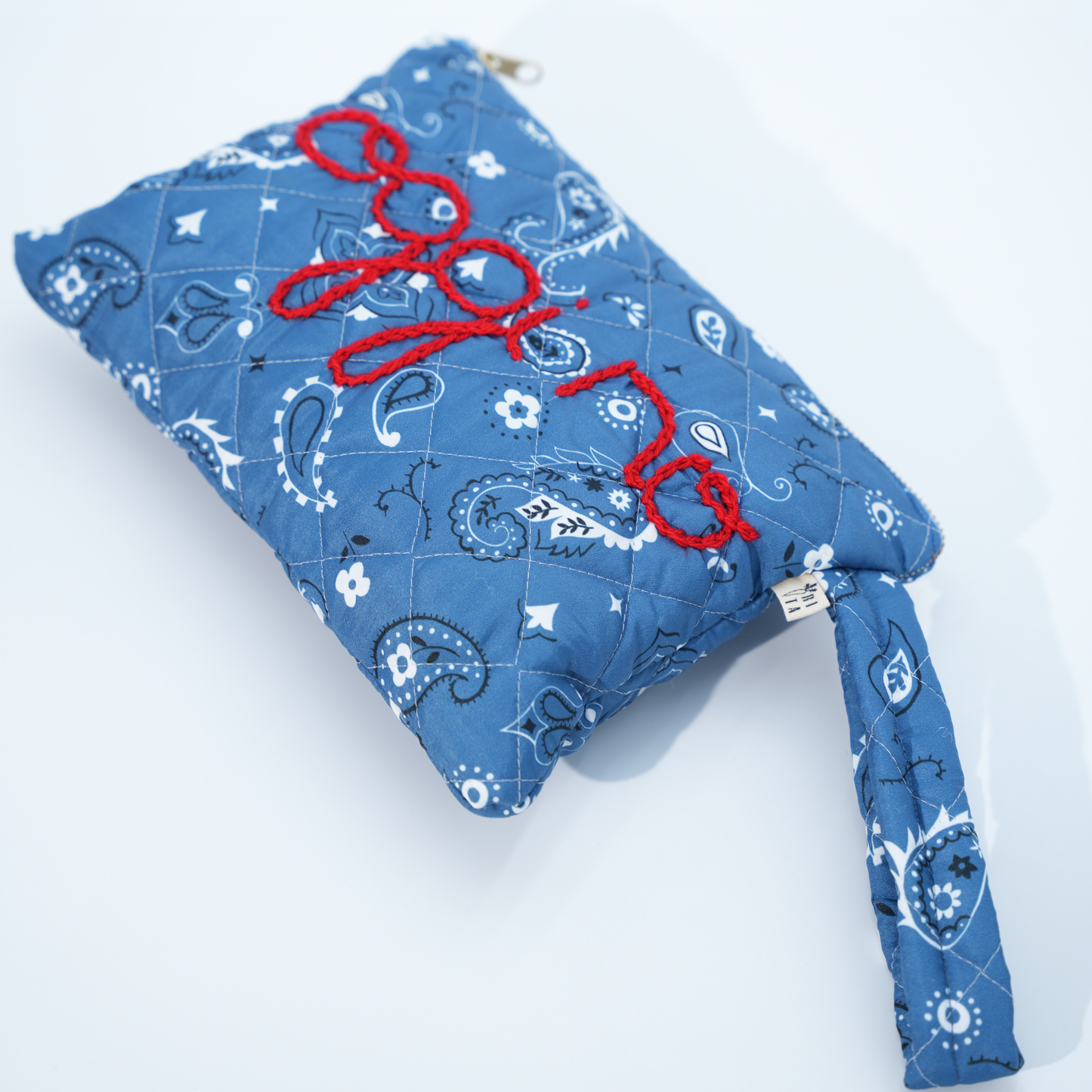 Pochette Matelassè "Oggi no" Bandana Blu Jeans