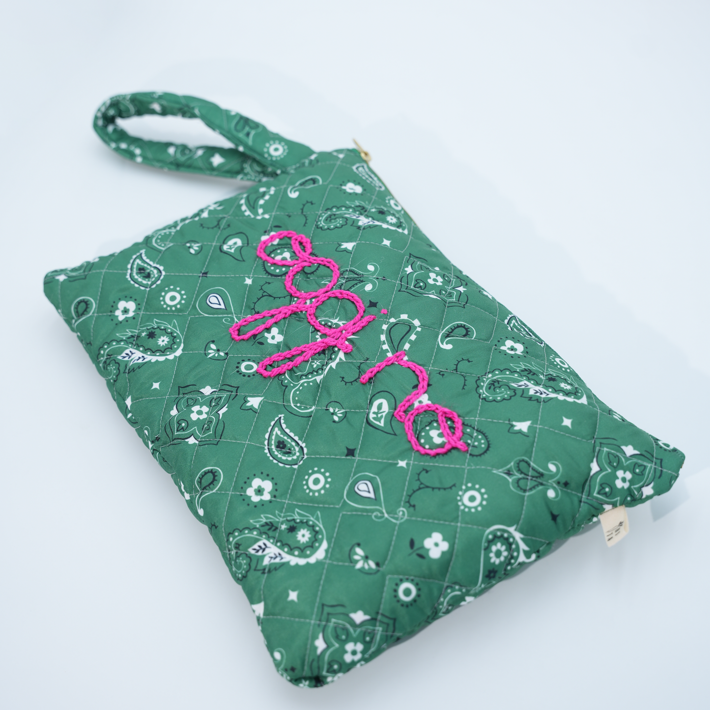 Pochette Matelassè "Oggi no" Bandana Verde
