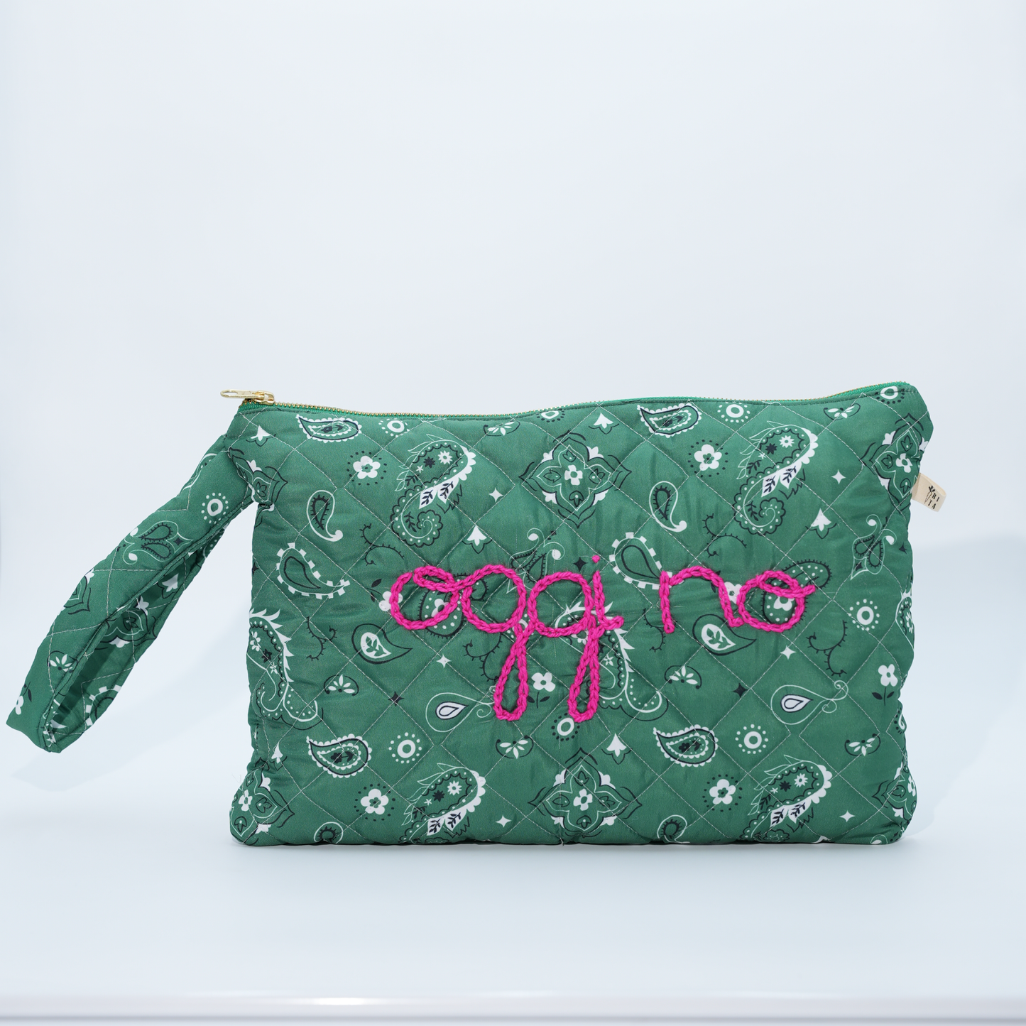 Pochette Matelassè "Oggi no" Bandana Verde