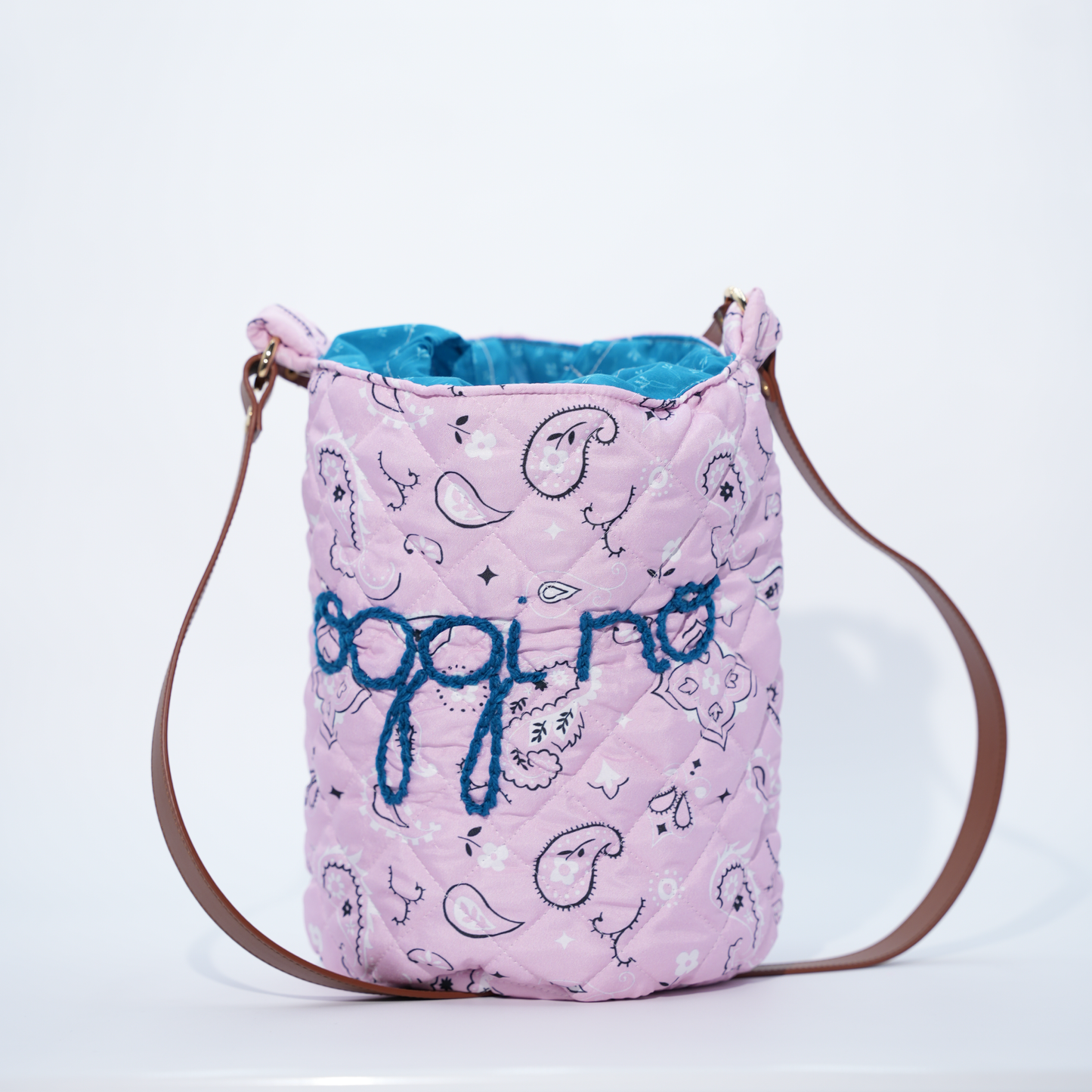 Borsa Secchiello Matelassé "Oggi no" Bandana Rosa