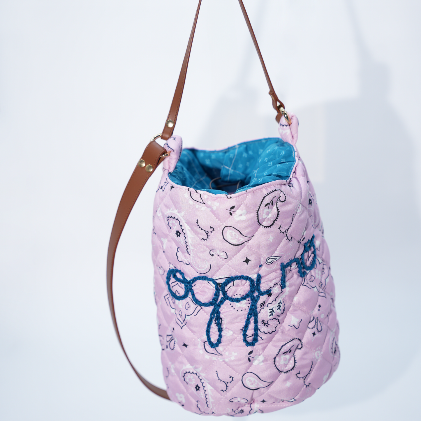 Borsa Secchiello Matelassé "Oggi no" Bandana Rosa