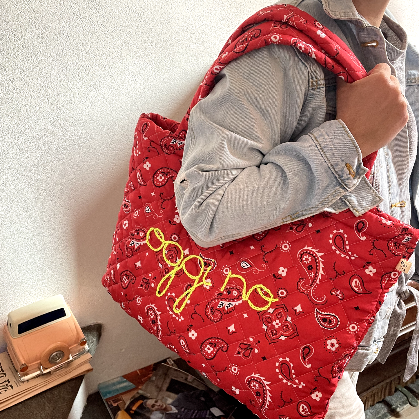 Borsa Weekend Matelassé "Oggi no" Bandana Rossa