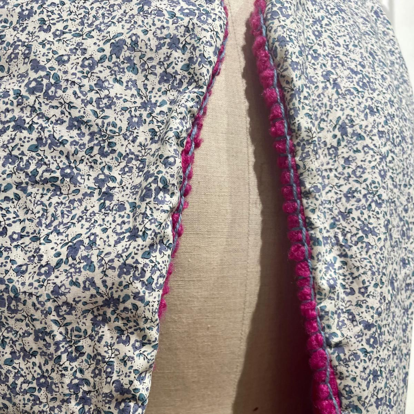 Gilet Bouclé Double Face Fucsia/Fiorellini