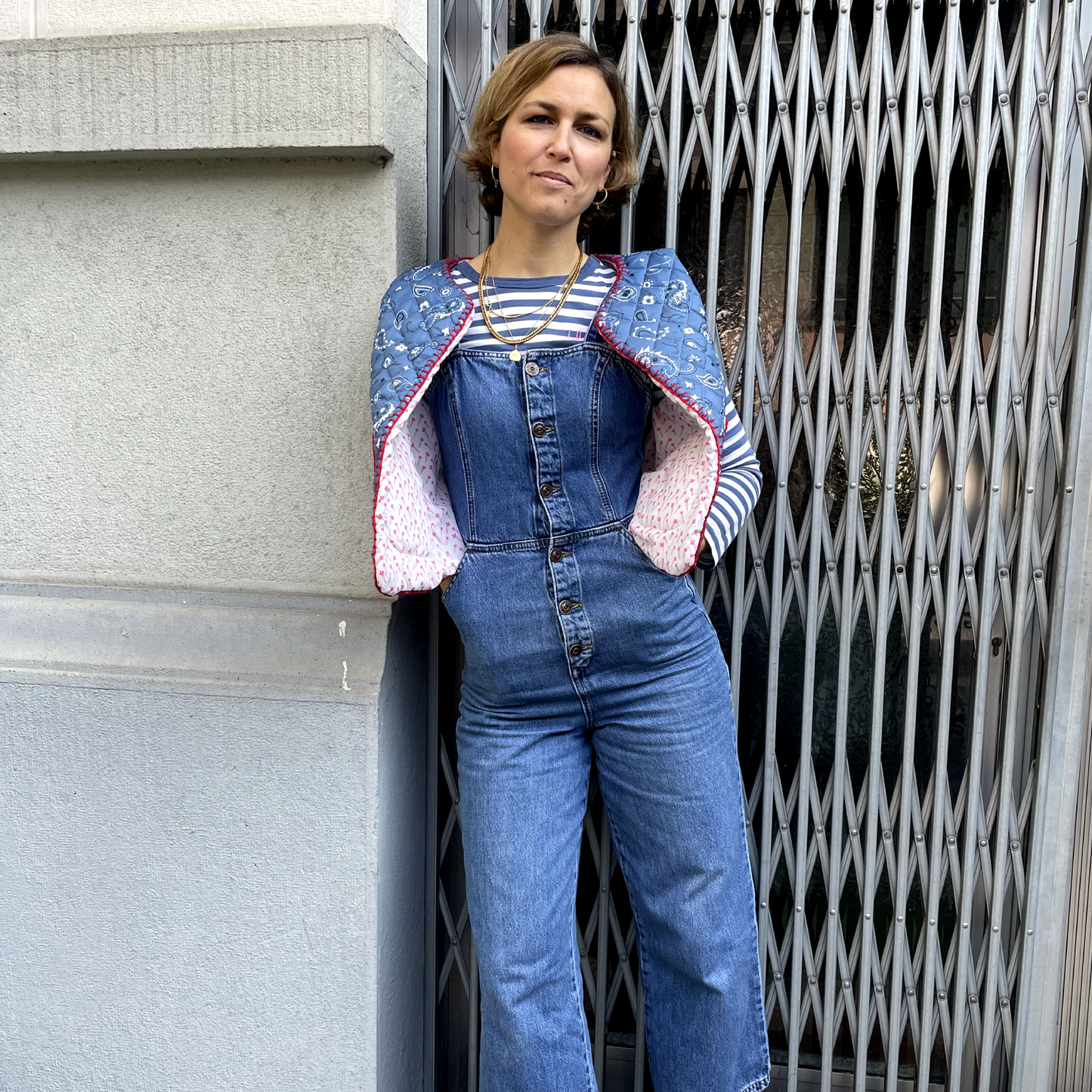 Gilet Matelassè Bandana Blu Jeans tg M