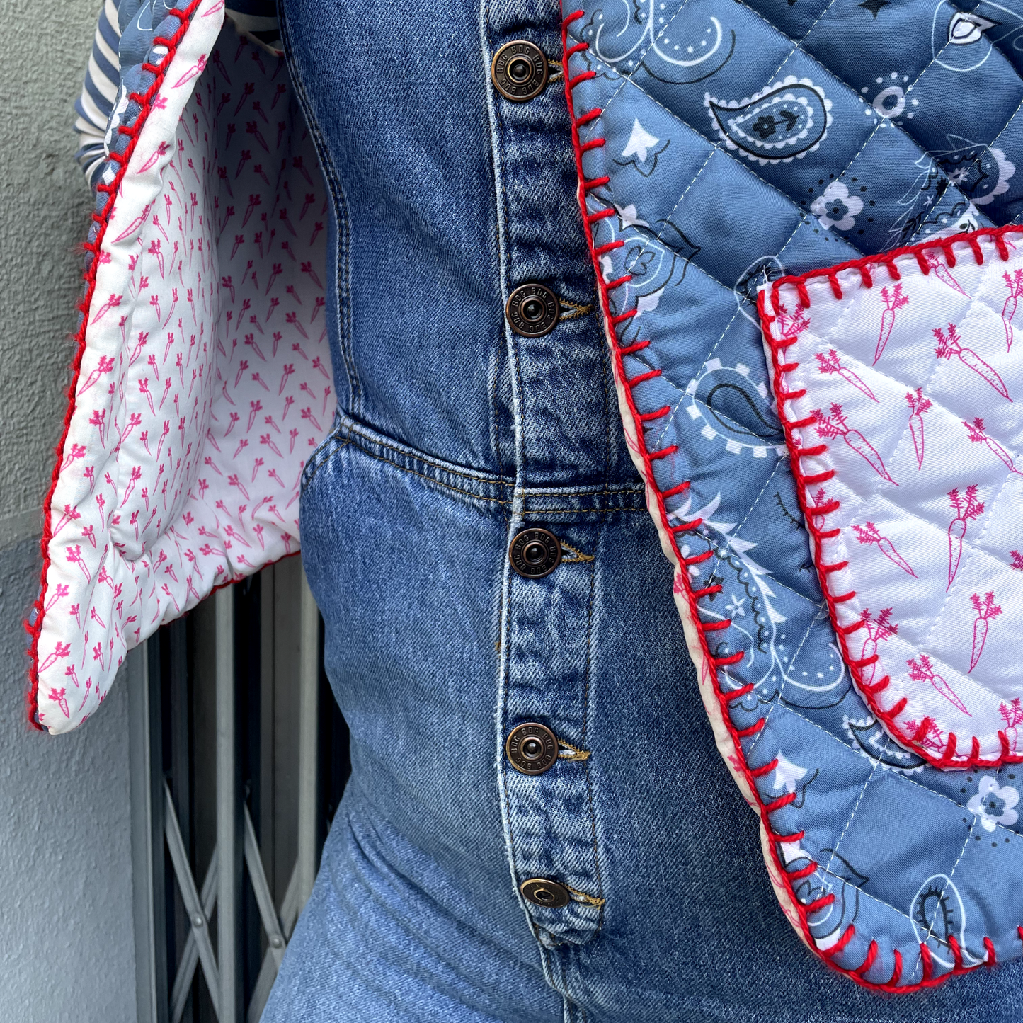 Gilet Matelassè Bandana Blu Jeans tg M