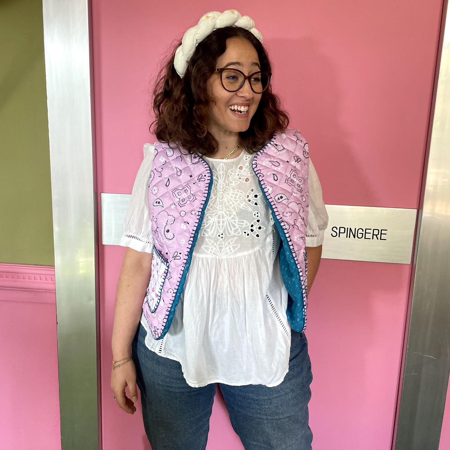 Gilet Matelassè Bandana Rosa tg M
