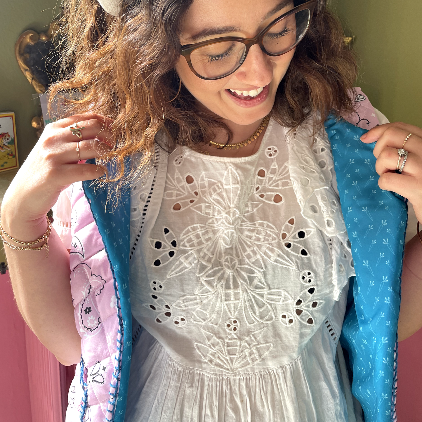 Gilet Matelassè Bandana Rosa tg M