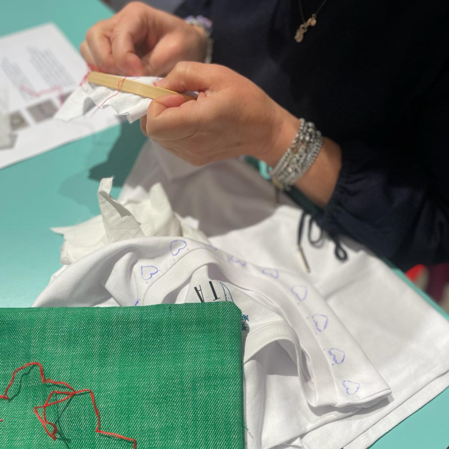Corso - T-Shirt Ricamo Punto Indietro
