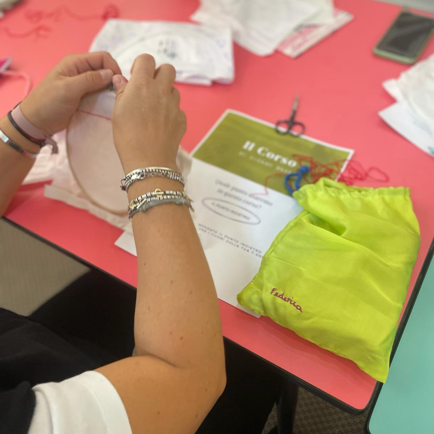 Corso - T-Shirt Ricamo Punto Indietro