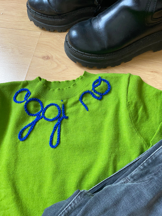 Maglione Ricamato "oggi no”