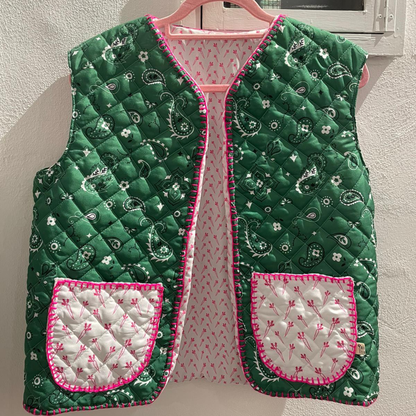 Gilet Matelassè Bandana Verde tg M