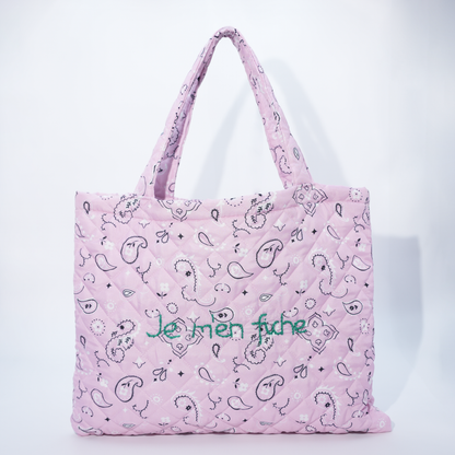 Borsa Weekend Matelassé "Je m'en fiche" Bandana Rosa