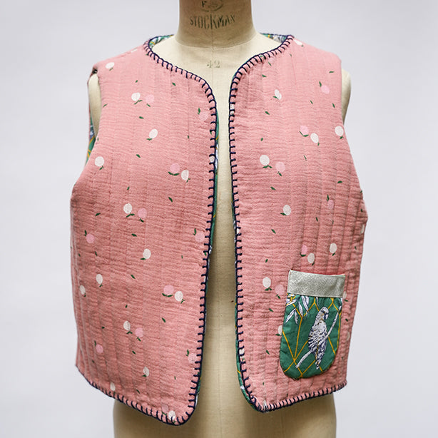 Rita_Ricami_Gilet_Matelasse_Pattern_RosaMele_VerdePappagalli1