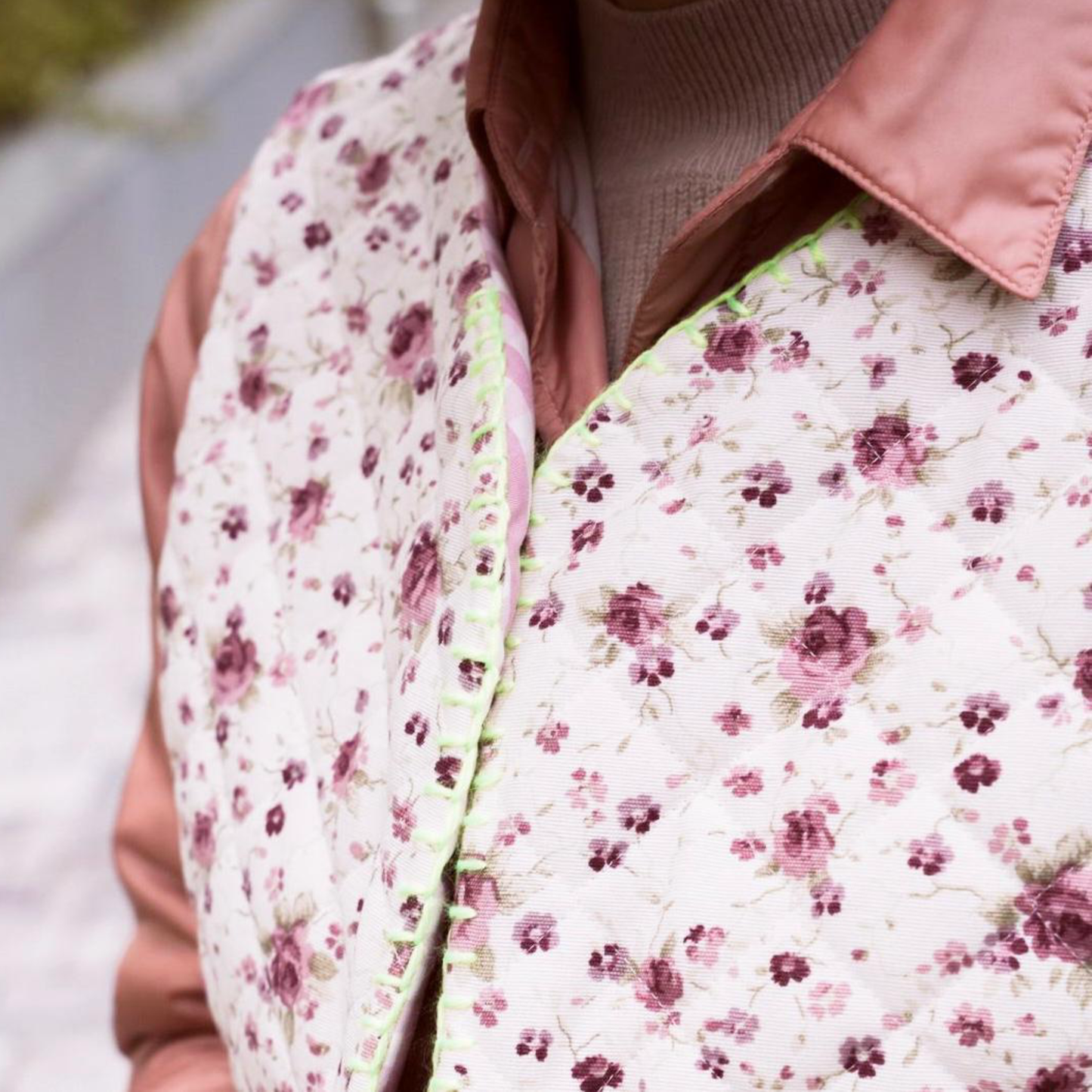 Gilet Matelassè Double Face Provenza Rosa/Vichy Rosa