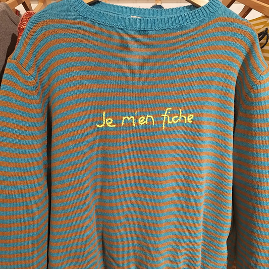 Maglione Ricamato "Je m'en fiche”