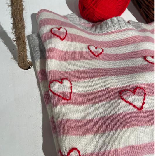 Maglione Ricamato “Cuori"